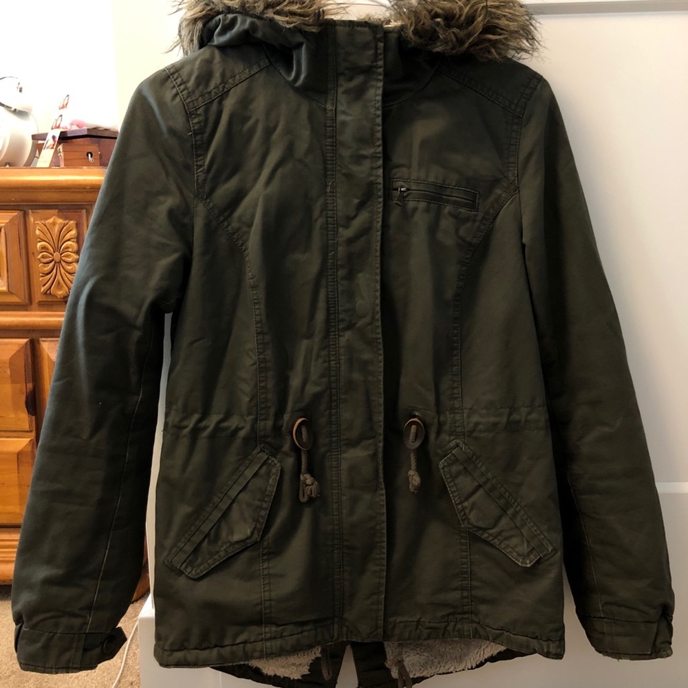 H&M olive green military jacket size 4